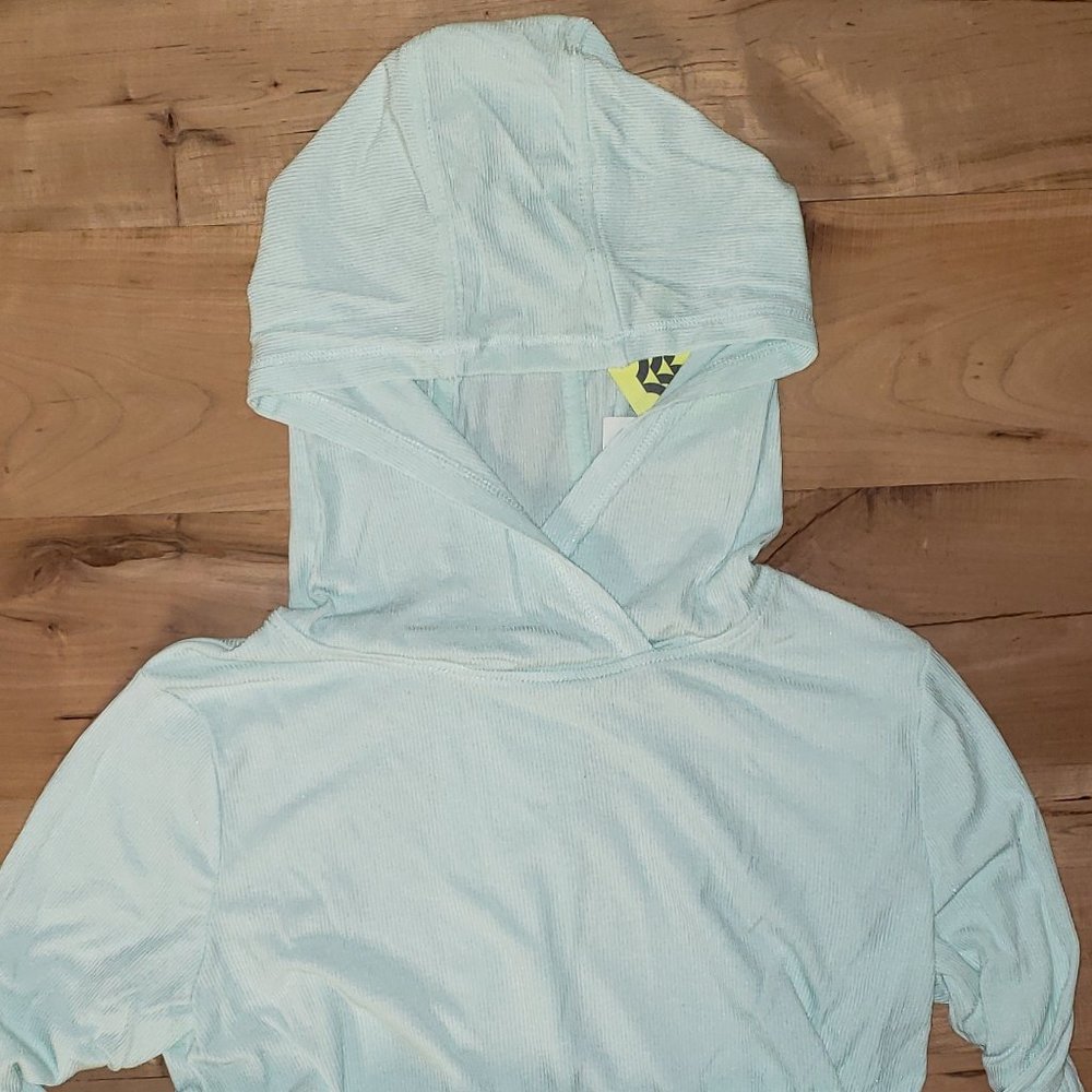Girls Aqua Soft Rib Longsleeve Hoodie
